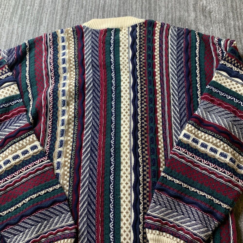 Cotton Traders Knit Sweater Large Tall Coogi Style 3D Textured Vintage 80's Mens - Picture 9 of 15